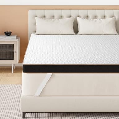 Extra Firm Queen Mattress Topper with Removable Bamboo Cover, 3 Inch Gel Memory Foam Cooling Bed Topper, Dual Firmness for Back Pain, Extra Hip/Shoulder/Lumbar Support, 365-Night Trial, CertiPUR-US