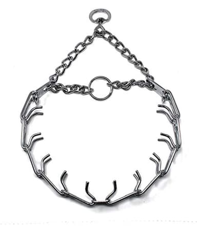 Herm Sprenger Prong Dog Training Collar, 22in x 3.0mm (Neck Size up to 18in) Medium, Ultra-Plus Chrome Plated Steel Pet Pinch Anti Pull Collar for Dogs Made in Germany