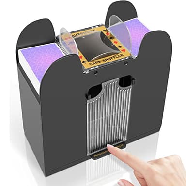 FEIERYA Automatic Card Shuffler 6 Deck,Battery-Operated Electric Poker Shuffler,Playing Card Shuffler for Home Card Game,Travel