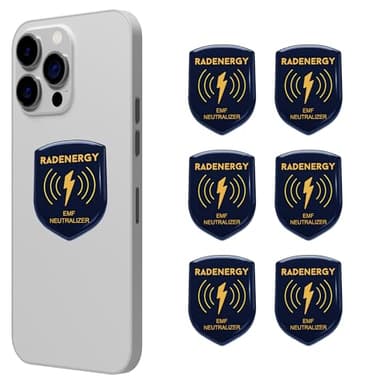 RadEnergy EMF Neutralizer Stickers, EMF Blockers for Phones, Tablets, Laptops & WiFi Devices, FCC-Recognized & NVLAP-Accredited Lab Tested Up to 99% Radiation Reduction, Shielded Protection, Pack of 6