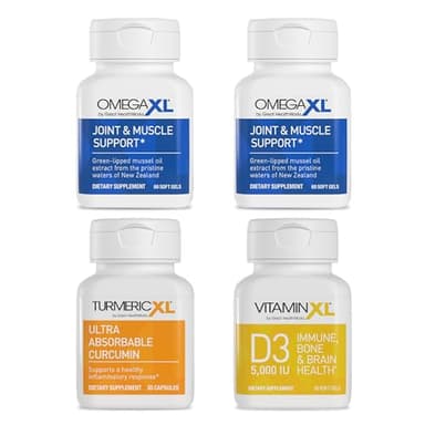 OmegaXL Immune Supporting Bundle - (2) 60 Count + TurmericXL + VitaminXL D3 - to Support Optimal Immune Health (Pack of 4)