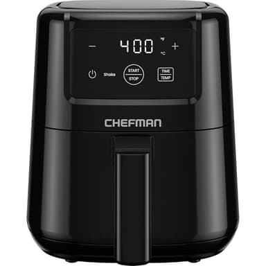 CHEFMAN 2 Qt Mini Air Fryer – Digital Space-Saving Compact Air Fryer with Nonstick and Dishwasher Safe Basket, Quick & Easy Meals in Minutes, Features Digital Timer and Shake Reminder – Black