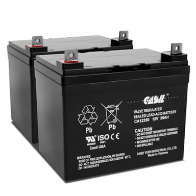 Casil 12V 35Ah Replacement Battery Compatible with Scooter Pride Mobility Jazzy Select Electric Wheelchair 2 Pack