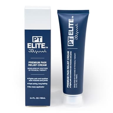 PT Elite Premium Pain Relief Cream, with Capsaicin, Menthol & Arnica, Arthritis, Knee, & Back Pain Relief, Soothes Sore Muscles & Joints, Reduces Stiffness, Non-Greasy, Topical Analgesic, 3.4 oz