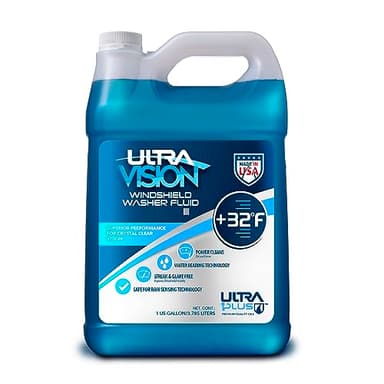 ULTRA 1PLUS Windshield Washer Fluid - Advanced Formula for Car Windshield Wiper Fluid Crystal-Clear Vision in Weather Conditions +32F - All Weather - 1 Liquid Gallon