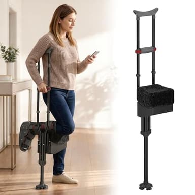 Knee Crutch with Adjustable Safety Kneepad | Non-Slip Mobility Aid for Left or Right Leg | Comfortable Peg Leg Alternative for Foot & Ankle Surgery Recovery, Leg Injury Support