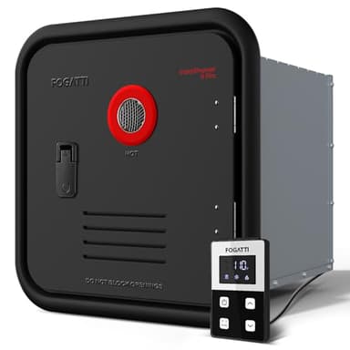 FOGATTI RV Tankless Water Heater, 66,000 Highest BTU, RV Hot Water Heater, Built-in Mixing Tank, 15"×15" Black Door, Remote Controller, Ideal for Everyday Use by RVers, InstaShower 9 Pro, Gen 3