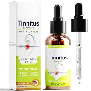 Tinnitus Relief for Ringing Ears, Effective Ear Ringing Relief Drops, Natural Herbal Tinnitus Treatment for Ear Clicking Buzzing, Improving Hearing for Unisex Adult, 60ml