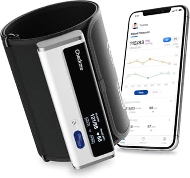 Checkme BP2A Blood Pressure Monitor for Home Use Upper Arm - Bluetooth BP Machine Cuff, Accurate Digital Readings in 30 Seconds, Unlimited Data Stored in App for iOS & Android