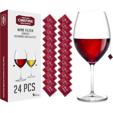 Wine Filters Bags Remover Histamines Sulfites - May Reduce and Alleviate Wine Allergies & Sensitivities - Restores Taste - 24 Packs Wine Accessorie, Perfect Wine Pour, Giftin