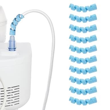 10 Pack Oxygen Tube Support Crimp Straightener for Portable Oxygen Concentrator, Oxygen Tubing Support for Oxygen Tank Oxygen Hose Nasal Cannula Oxygen Accessories (Blue)