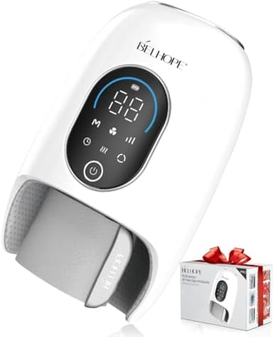 belhope Hand Massager with 9 Modes and 4 Heating for Hot and Cold Therapy Wrist Massager for Arthritis and Carpal Tunnel Relief, Hand Massager with Heat and Compression, Gifts for Mother, White