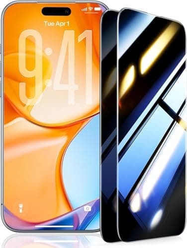 UltraGlass TOP 9H+ Armor for iPhone 17 Pro Privacy Screen Protector [NO.1 Military Grade Shatterproof] Privacy Screen iPhone 17 Pro Tempered Glass [100% Anti-Spy] Longest Durable, 2 Pack 6.3''