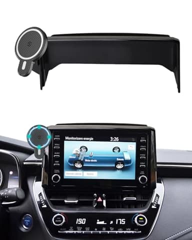 PZK Car Phone Mount for 2019-2025 2026 Toyota Corolla/Corolla Hatchback/Corolla Cross 2022-2025 2026 Accessories 8-inch Screen Magnetic 15W Fast Wireless Charger Car Phone Holder Not Affect Air Vent