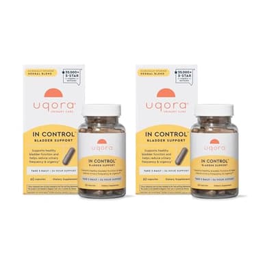 Uqora in Control Bladder Support - Daily Bladder Care & Support for Urinary Comfort - Made with botanicals, Like Horsetail & Spicebush - Gluten-Free & Vegetarian - 120 Capsules (2 Pack)