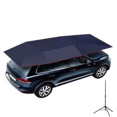 Semi Automatic Car Umbrella for Roof, Universal Car Tent with Bracket, 4.8M Portable Protection Carport, Folded Cars Sun Shade Movable Canopy for Sedan SUV