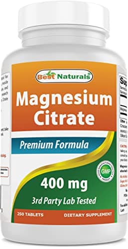 Best Naturals Magnesium Citrate (Citrato de Magnesio) 400mg 250 Tablets (400 mg of Elemental Magnesium per 2 Tablets) (1)