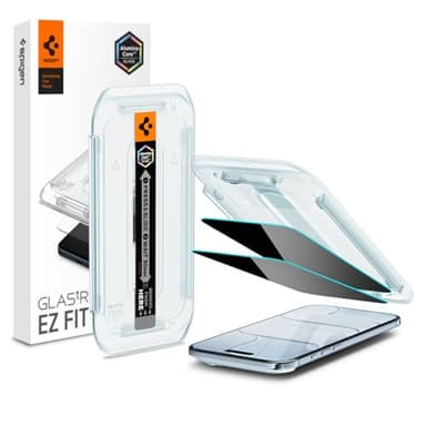 Spigen AluminaCore Tempered Glass Screen Protector [Glas.tR EZ Fit - Privacy] designed for iPhone Air [2 Pack] 9H+ Hardness, Aluminum-Enhanced Durability