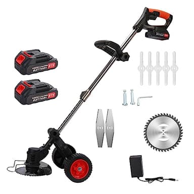Electric Rotary Lawnmower, 21V 2000mAh Electric Rotary Lawn Mower, Electric Wheeled Lawn Mower, 3 in 1 Cordless Grass Trimmer, Electric Hover Lawn Mower, Electric Grass Trimmer/Edger