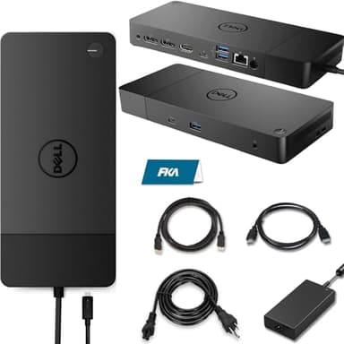 Dell WD19 180W Docking Station, HDMI/Dual DisplayPort, Dell Docking Station with 130W Power Delivery, Dual Monitor Support,Bundle with 180W Adapter, HDMI/DP Cables (Renewed)