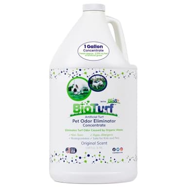 BioTurf BioS+ Turf Cleaner for Pet Urine Outdoor – Artificial Turf Cleaner Deodorizer Concentrate – Fake Grass & Yard Deodorizer for Dog Urine & Feces – Enzyme Kennel Odor Eliminator 1 Gallon