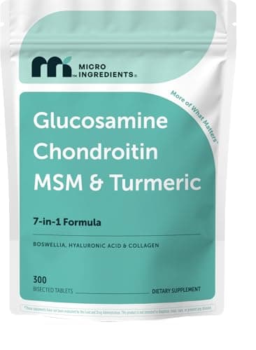 Micro Ingredients Glucosamine Chondroitin MSM and Turmeric Supplement, 300 Bisected Tablets | Joint Supplements for Men & Women* | 7-in-1 with Boswellia, Hyaluronic Acid, & Collagen Complex