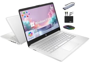 HP 14" Laptop 2025 Business Student Slim Computer, Lifetime MS Office, Copilot AI, Quad-Core Intel CPU, 16GB RAM, 628GB Storage (128GB UFS+500GB Ext), MarxsolAccessory, Wi-Fi 6, Win 11 Pro, Silver