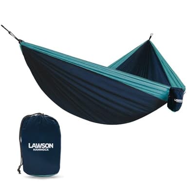 Lawson Hammock Double Parachute Nylon Camping Hammock for 2, Two Person 425lbs. Capacity, Durable Waterproof Construction (Blue)