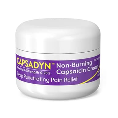 Capsadyn Non-Burning Capsaicin Cream 0.25% – Maximum Strength Topical Pain Relief Cream for Arthritis, Joint & Muscle Pain – Odorless, Fast-Absorbing OTC Analgesic