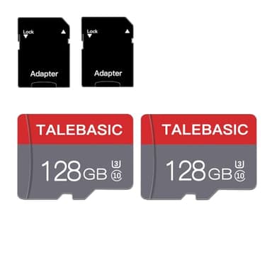 2 Pack 128GB Memory Card Class 10 Flash Card Fast Speed TF Card with Adapter for Tablet/Mobile Phone/Camera/Car Audio/Game Console(2 Pcs 128GB)