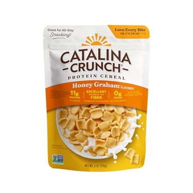Catalina Crunch Protein Cereal - Sugar Free Breakfast Cereal with 11g of Protein - Gluten Free - Honey Graham - 9 oz. Bag (Pack of 1) (Packaging May Vary)