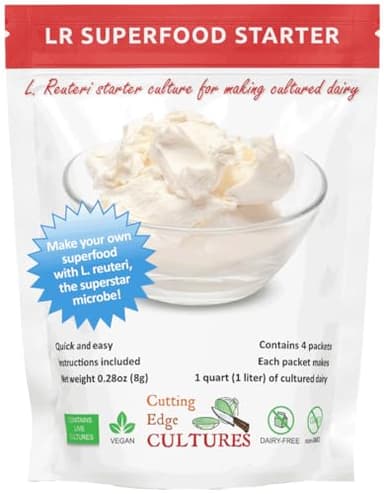 Cutting Edge Cultures LR Superfood Starter Pure L. Reuteri High CFU Low and Slow Fermentation Lab-Verified Reusable Maximum Probiotic Cultured Dairy Not a Yogurt Blend Non GMO Lactobacillus