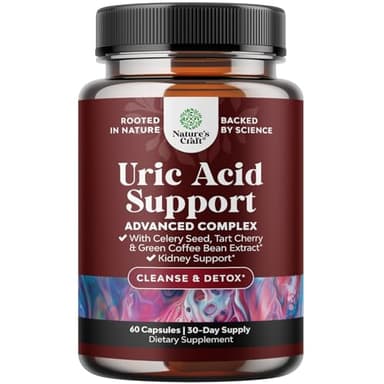 Green Coffee Bean Extract for Uric Acid Cleanse & Detox - Green Coffee Beans with Turmeric, Tart Cherry & Celery Seed for Adults - Daily Uric Acid Flush for Joints Support & Kidney Cleanser – 60 Ct