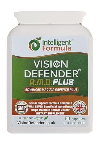 Vision Defender Plus Eye Supplement: AREDS2 Formula Vitamins, Minerals (Lutein, Zinc) Enhanced with Meso-Zeaxanthin for Complete Eyes/Eyesight Health Care & Support. 60 Easy-to-Swallow Vegan Capsules