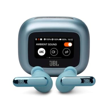 JBL Live Beam 3 - True Wireless Noise-Cancelling Stick-Closed Earbuds, 48Hrs Total Playback, Wireless Charging, 6 Mics for Perfect Calls, Multi-Point Connection, IP55 Waterproof and dustproof (Blue)