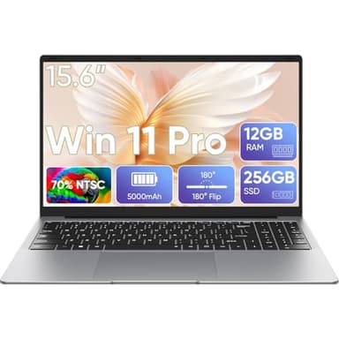 Tylvx 15.6" FHD Laptop, 12GB RAM 256GB SSD, Intel Celeron N4000, Win 11 Essential Laptop Computer for Student Online Class, Home, Netflix,Lightweight & Portable, Long Battery Life