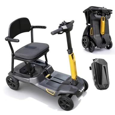 Ultra Lightweight Mobility Scooter for Adults & Seniors 24 Miles Range, 37.5 lbs Aluminum Frame, Airline Approved, Portable Electric Mobility Scooter Foldable