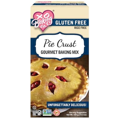 XO Baking Gluten Free Pie Crust Gourmet Baking Mix; Non-GMO; Kosher; Rice Free; Soy Free; Dairy Free; Peanut Free; No Preservatives; No Artificial Flavors or Colors, 15.3oz