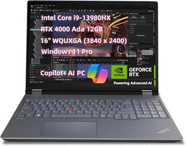 NewLenovo ThinkPad P16 Gen 2 Mobile Workstation (16" WQUXGA (3840 x 2400) Inte.l Core i9-13980HX 24 Core, 64GB RAM 1TB SSD, NVIDI.A RTX 4000 Ada 12GB) Laptop for Engineer Designer Architect Win 11 Pro