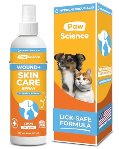 Paw Science Skin & Wound Care Spray for Dogs & Cats – Lick-Safe Antiseptic Healing Aid, Itch Relief & Skin Repair Treatment for Hot Spots, Rashes, Cuts, Burns, & Irritation