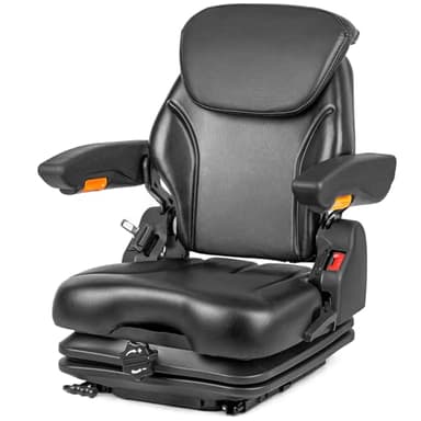 SEATIN Universal Suspension Tractor Seat,Zero Turn Mower Seat With Adjustable Angle Back, Armrests,Micro Switch And Seatbelt, Heavy Duty Seat For Skid Steer Excavator Harvester Telehandler