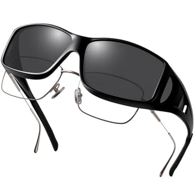 Pristis Fit-Over Polarized Fishing Sunglasses, Wrap Around Over UV Protection Prescription Glasses for Men and Women, Lightweight Unisex Anti-Glare Glasses for Driving Cycling Kayaking
