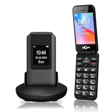 4G Unlocked Basic Flip Phone ,Cell Phone for Seniors,2.8" +1.5 '' dual screen,SOS Button,Large Fonts,Type C,Big Buttons,Charging Dock,Bluetooth,Camera,FM,1400mAh Battery (not for AT&T,Verizon, Sprint)