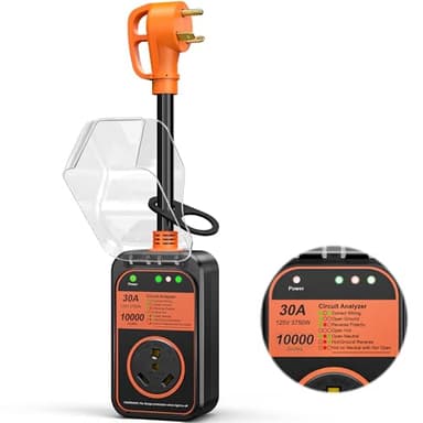 MILLIONHOME RV Surge Protector 30 Amp, 𝟐𝟎𝟐𝟔 𝐍𝐞𝐰 𝐔𝐩𝐠𝐫𝐚𝐝𝐞𝐝 Voltage Protection RV Power Surge Protectors Waterproof, RV Adapter Plug for Camper, Circuit Analyzer for Travel Trailers