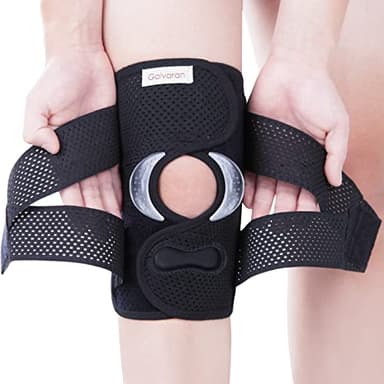 Galvaran Professional Knee Brace for Women & Men Breathable Knee Support with Side Stabilizers, Adjustable knee brace for Meniscus Tear, ACL, MCL Arthritis Knee Pain Relief,Injury Recovery