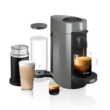 De'Longhi Nespresso Vertuo Plus Coffee and Espresso Maker by De'Longhi, Grey with Aeroccino Milk Frother