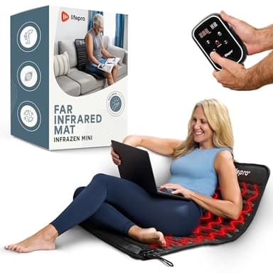 Lifepro Portable Far Infrared Heating Mat - Mat with Far Infrared Heating Pads -Therapy Device for Back, Mood, Energy, and Recovery