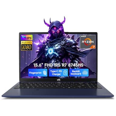 NIMO 15.6 Gaming-Creator-Laptop, 8-Core AMD Ryzen 7 8745HS 32GB RAM 1TB SSD (Beat i7-1360P up to 4.9GHz) Radeon 780M, FHD 100W Fast PD for Video Editing, AI Tasks & Remote Streaming, 2-Yr Warranty