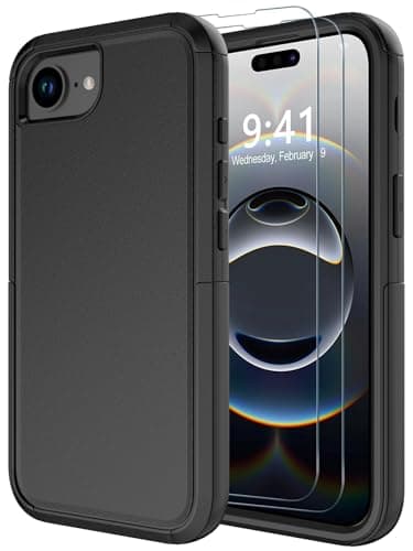 Diverbox for iPhone 16e Case & iPhone 17e Case [Compatible with MagSafe] [Shockproof] [Dropproof] [with Screen Protector ] Heavy Duty Protection Phone Cover (Black)