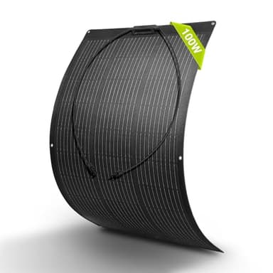 Newpowa 100W Flexible Solar Panel Portable Bendable 12 Volts 10BB Mono Cell for Uneven Surfaces Marine Camping Home Boat RV Surface Black